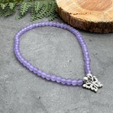 Butterfly Charm Frosted Bead Anklet - Colour Choice