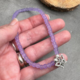 Butterfly Charm Frosted Bead Anklet - Colour Choice