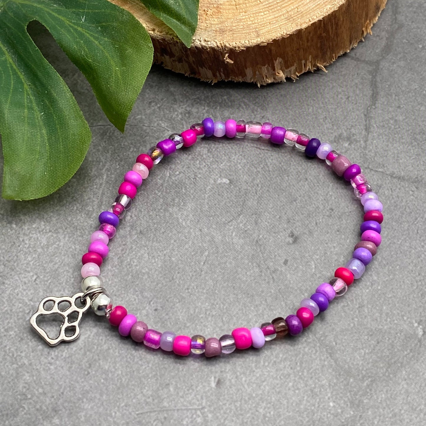Paw Print Charm Bracelet - Colour Choice TT