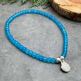 Sea Shell Charm Frosted Bead Anklet - Colour Choice