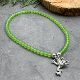 Frog Charm Frosted Bead Anklet - Colour Choice