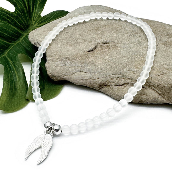 Buddha Charm Frosted Bead Anklet - Colour Choice
