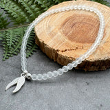 Angel Wings Charm Frosted Bead Anklet - Colour Choice