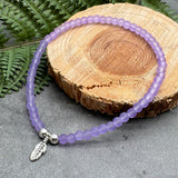Feather Charm Frosted Bead Anklet - Colour Choice