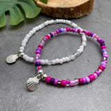 Shell Charm Bead Bracelet - Colour Choice