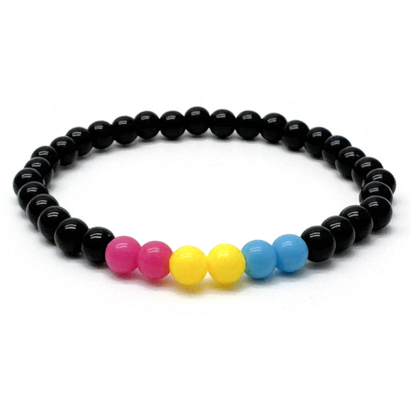 Pansexual Pride Flag Colours Acrylic Bead Bracelet