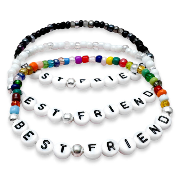 BEST FRIEND Glass Seed Bead Bracelet