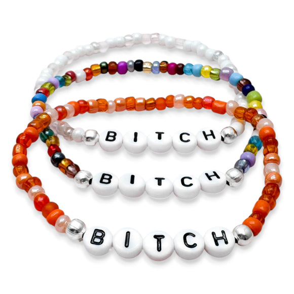 BITCH Glass Seed Bead Bracelet
