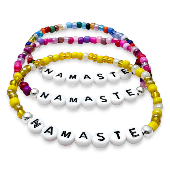 NAMASTE Glass Seed Bead Bracelet