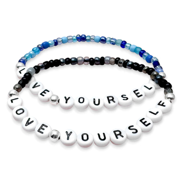 LOVE YOURSELF Glass Seed Bead Bracelet