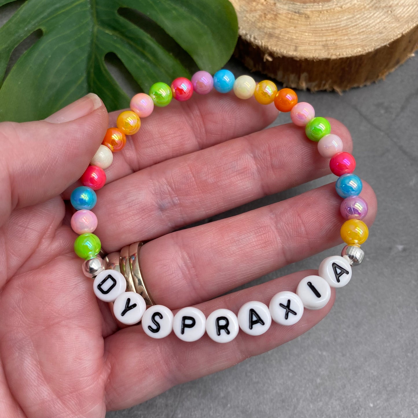 DYSPRAXIA Medical Alert Bracelet - Acrylic Letter Beads