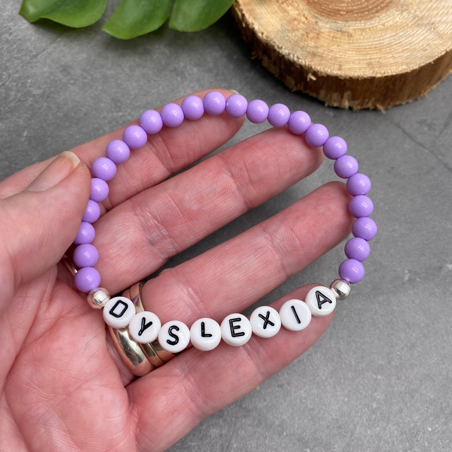 DYSLEXIA Medical Alert Bracelet - Acrylic Letter Beads