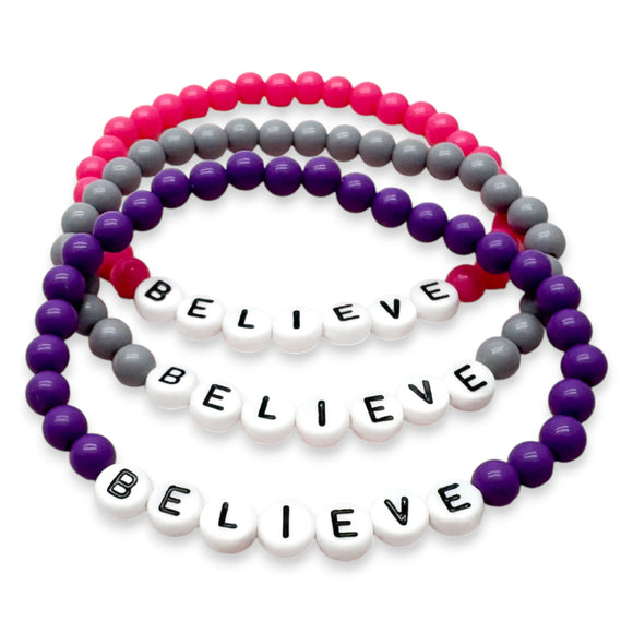 BELIEVE Acrylic Letter Bead Bracelet