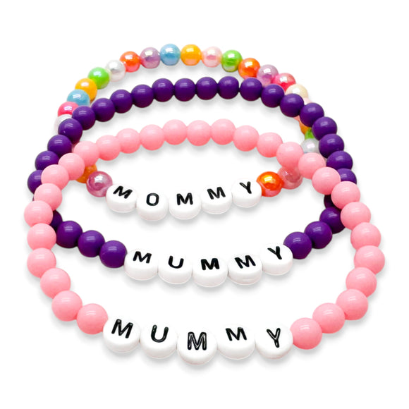 MUMMY Acrylic Letter Bead Bracelet