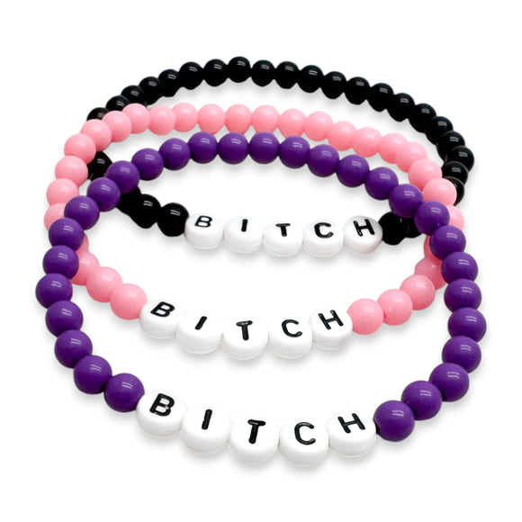 BITCH Acrylic Letter Bead Bracelet