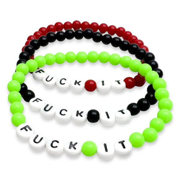 FUCK IT Acrylic Letter Bead Bracelet
