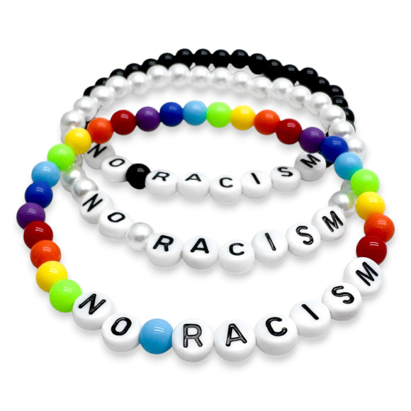 NO RACISM Acrylic Letter Bead Bracelet