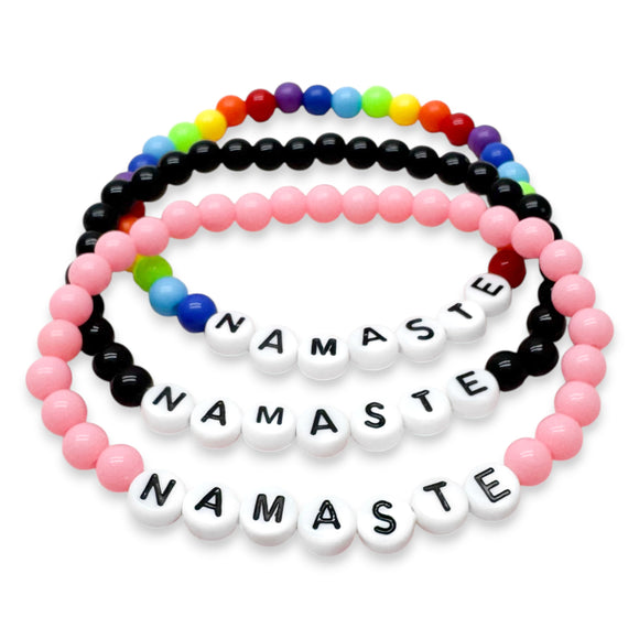 NAMASTE Acrylic Letter Bead Bracelet