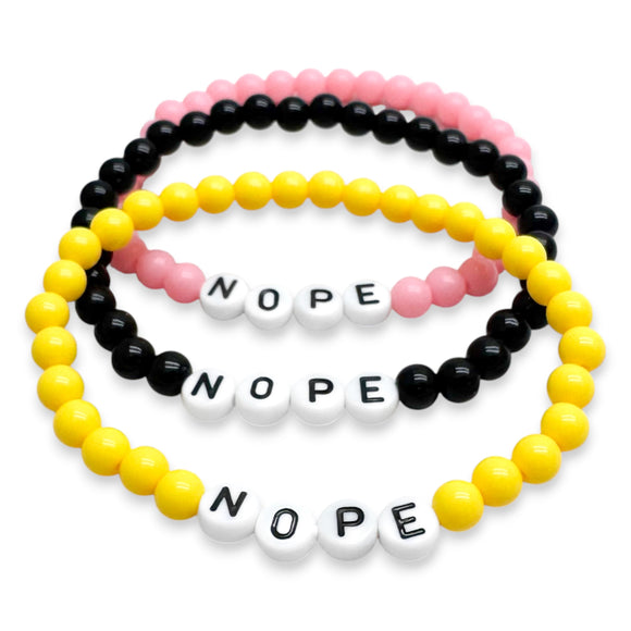 NOPE Acrylic Letter Bead Bracelet