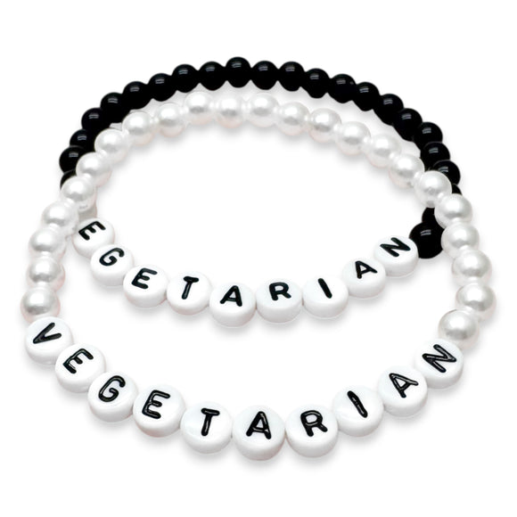 VEGETARIAN Acrylic Letter Bead Bracelet