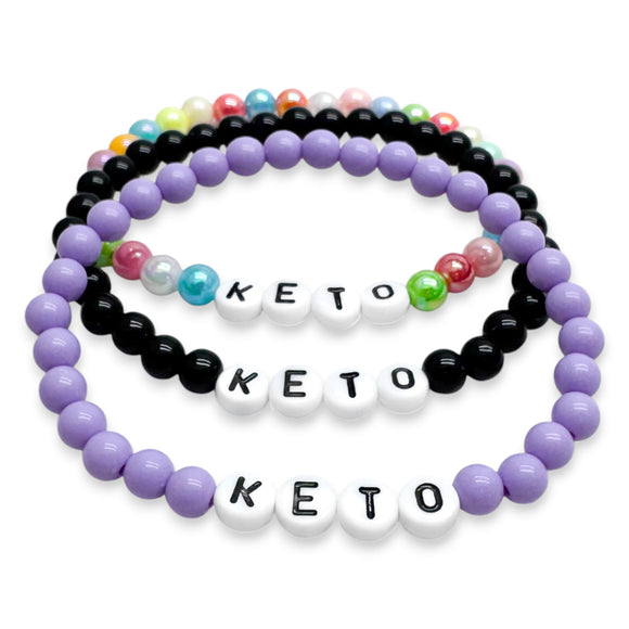 KETO Acrylic Letter Bead Bracelet