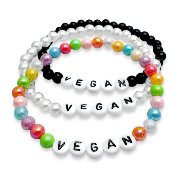 VEGAN Acrylic Letter Bead Bracelet