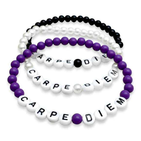 CARPE DIEM Acrylic Letter Bead Bracelet