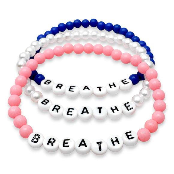 BREATHE Acrylic Bead Bracelet Colour Choice