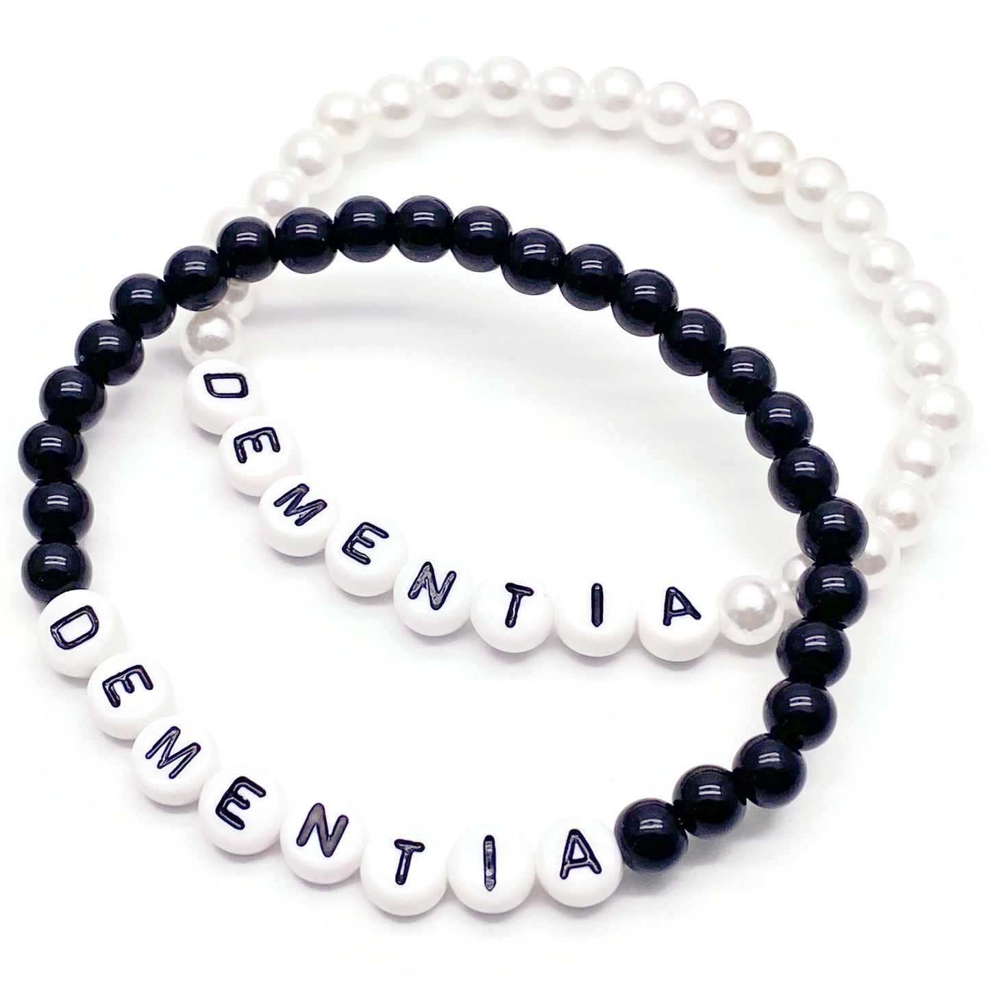 DEMENTIA Medical Alert Bracelet - Acrylic Letter Beads