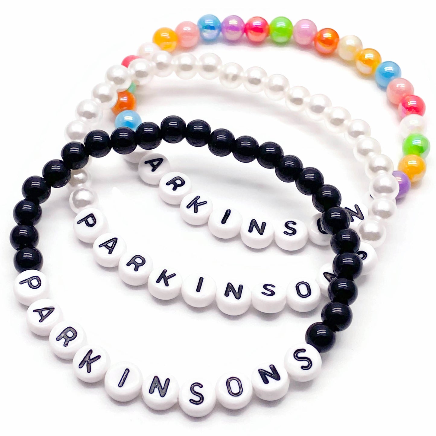 PARKINSONS Medical Alert Bracelet - Acrylic Letter Beads