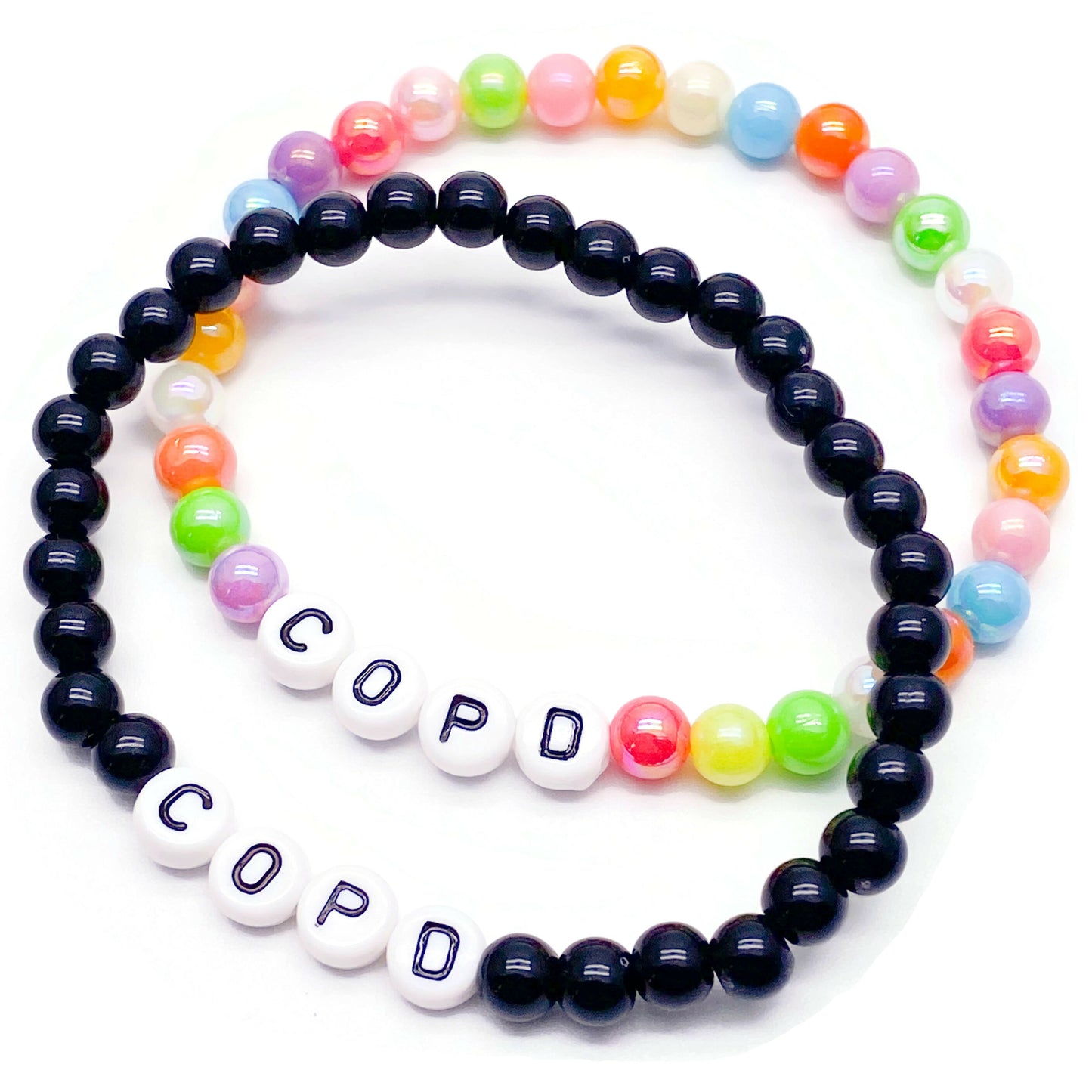 COPD Medical Alert Bracelet - Acrylic Letter Beads