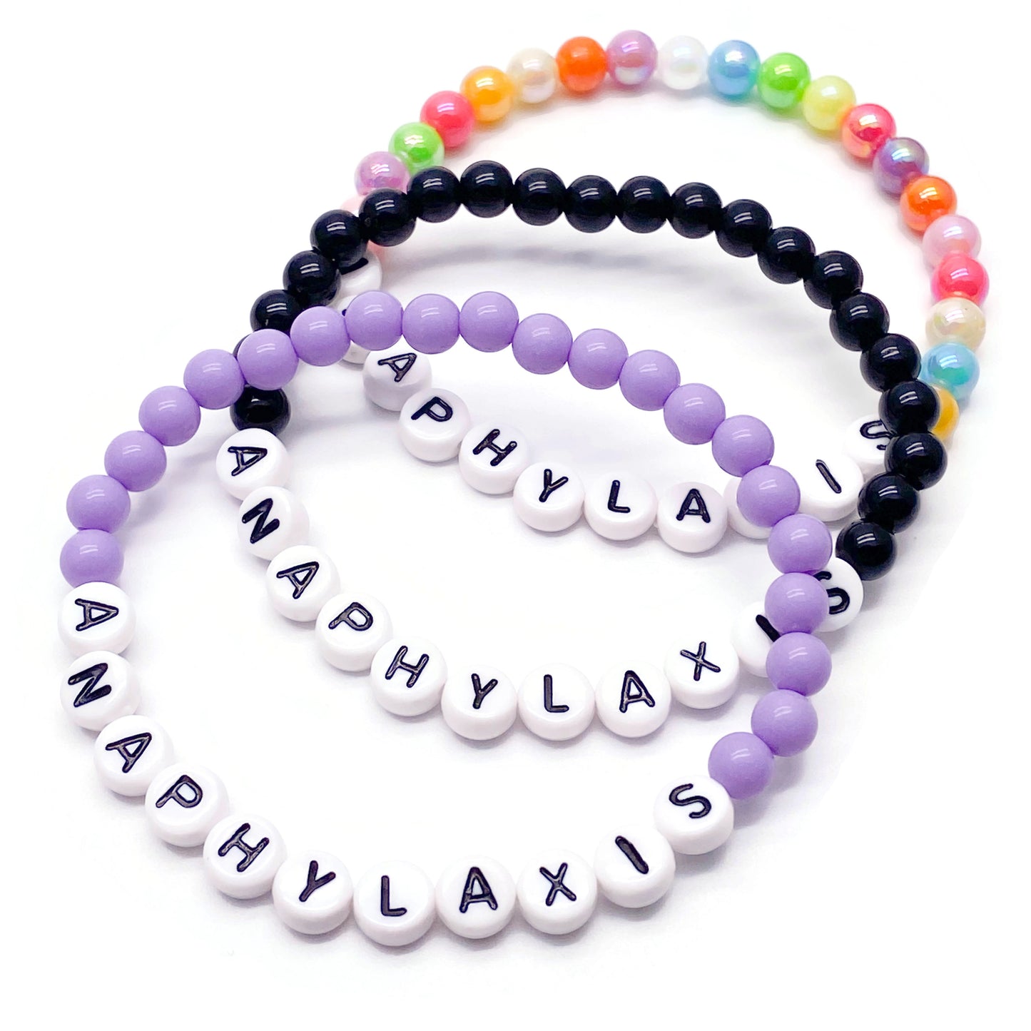 ANAPHYLAXIS Medical Alert Bracelet - Acrylic Letter Beads