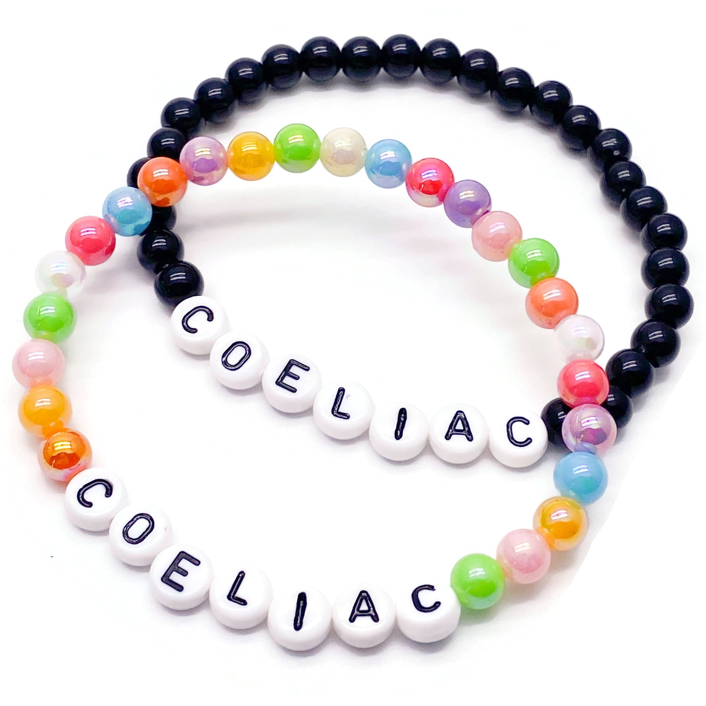 COELIAC Medical Alert Bracelet - Acrylic Letter Beads