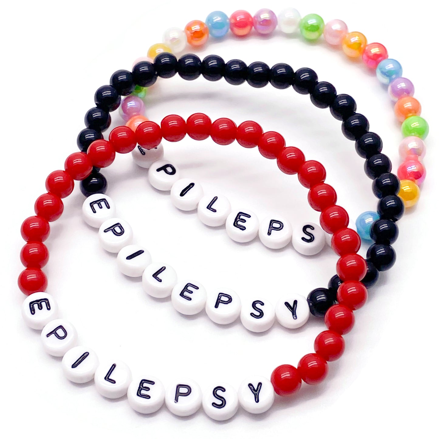 EPILEPSY Medical Alert Bracelet - Acrylic Letter Beads