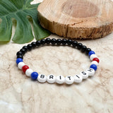 BRITISH Flag Colour Bracelet, Union Jack Great Britain UK
