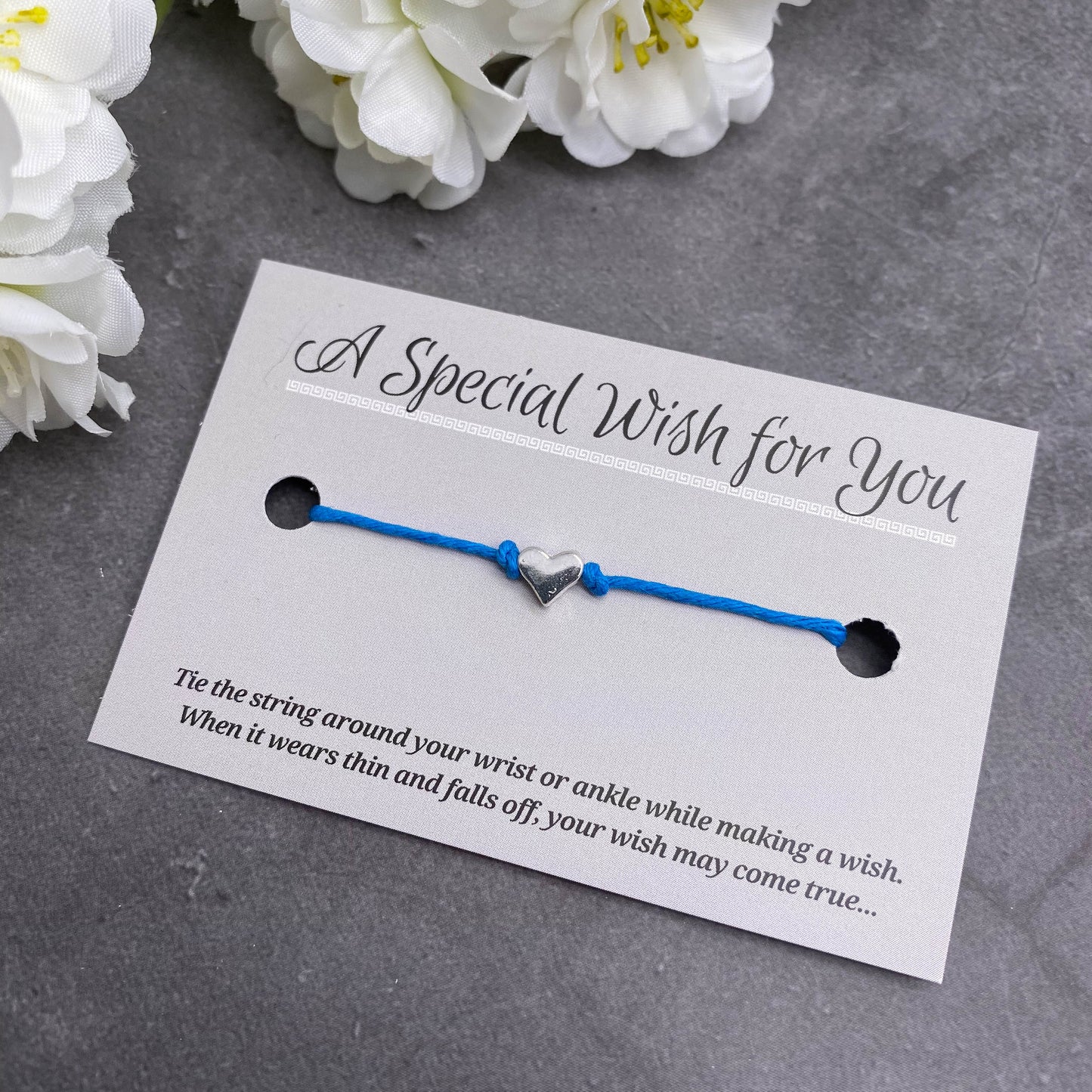 Small Heart Charm Hemp Wish Bracelet - Colour Choice