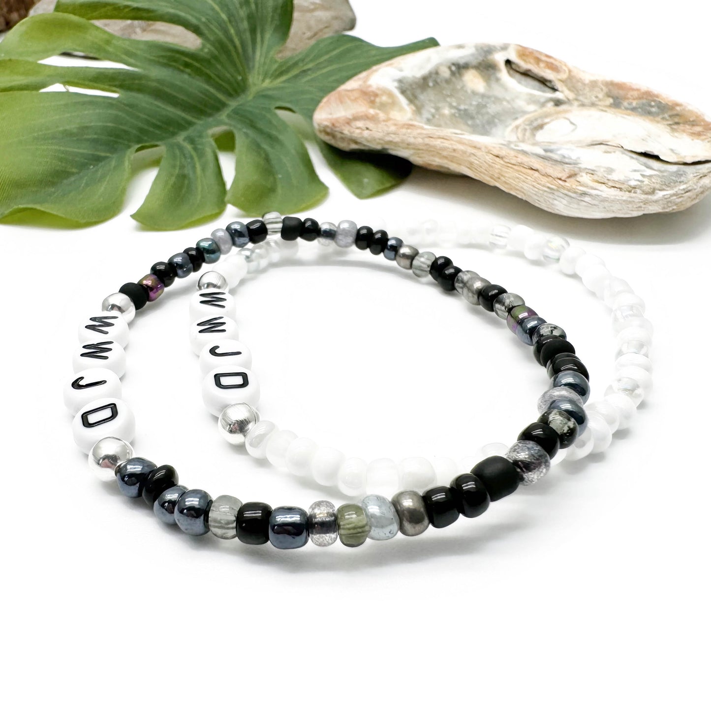 WWJD Message Bracelet - Glass Seed Beads