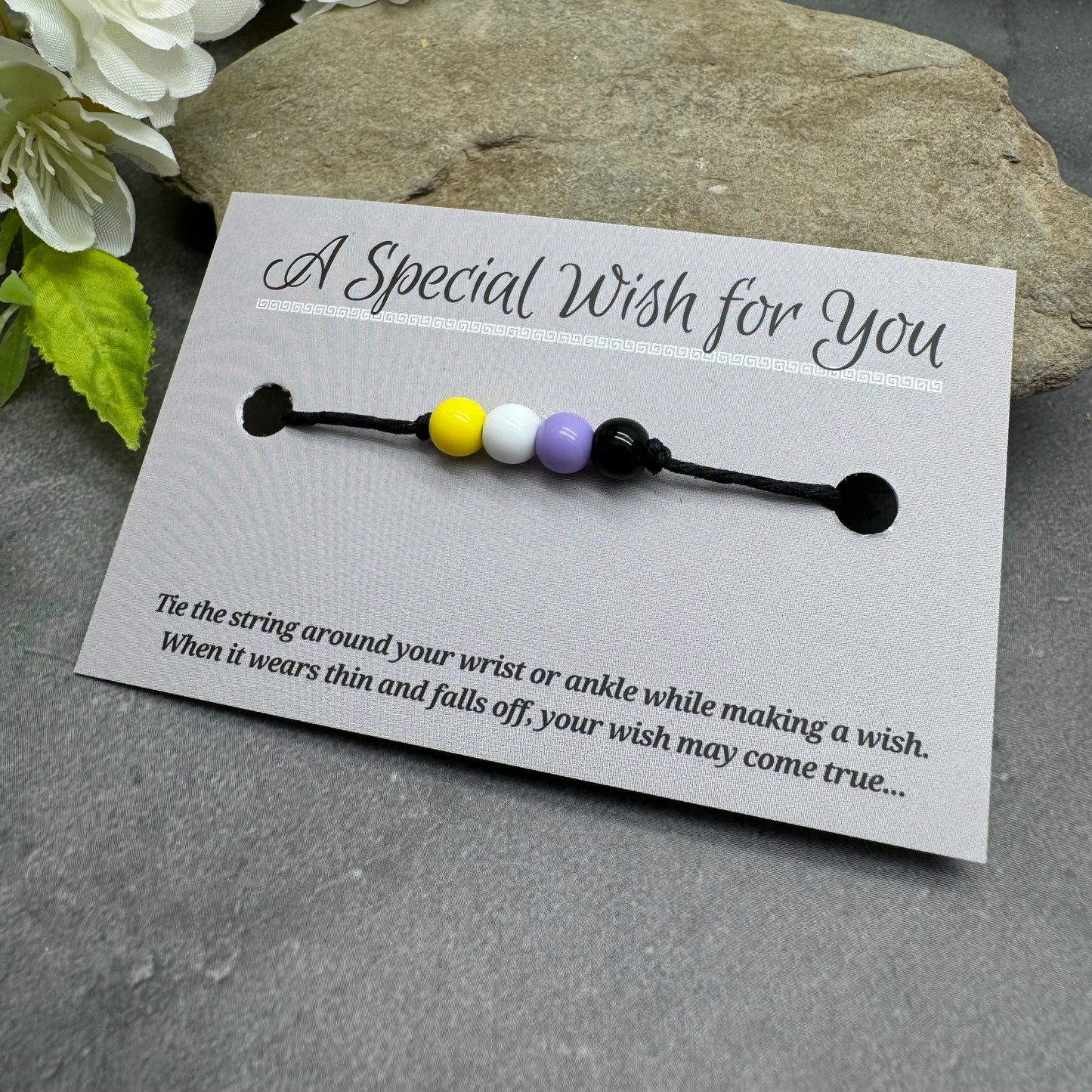 Non Binary Flag Colours Hemp Wish Bracelet LGBT Pride