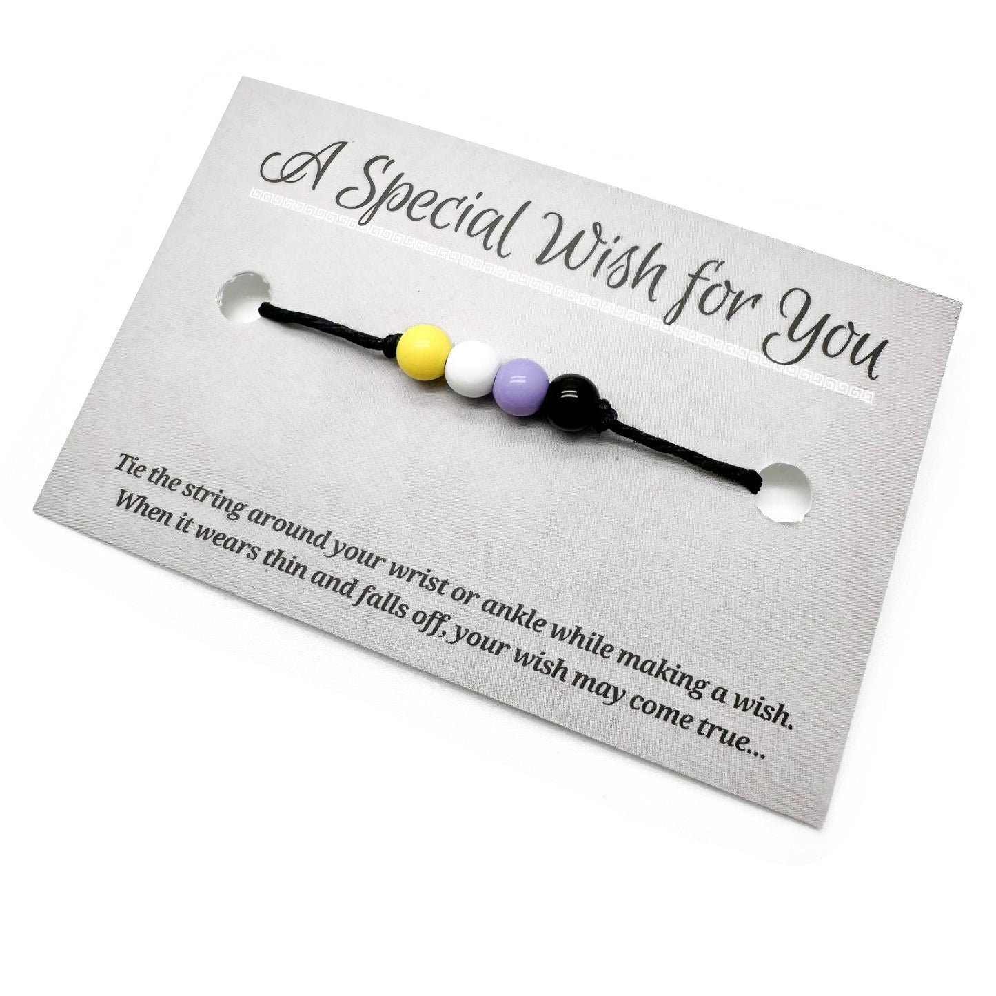 Non Binary Flag Colours Hemp Wish Bracelet LGBT Pride