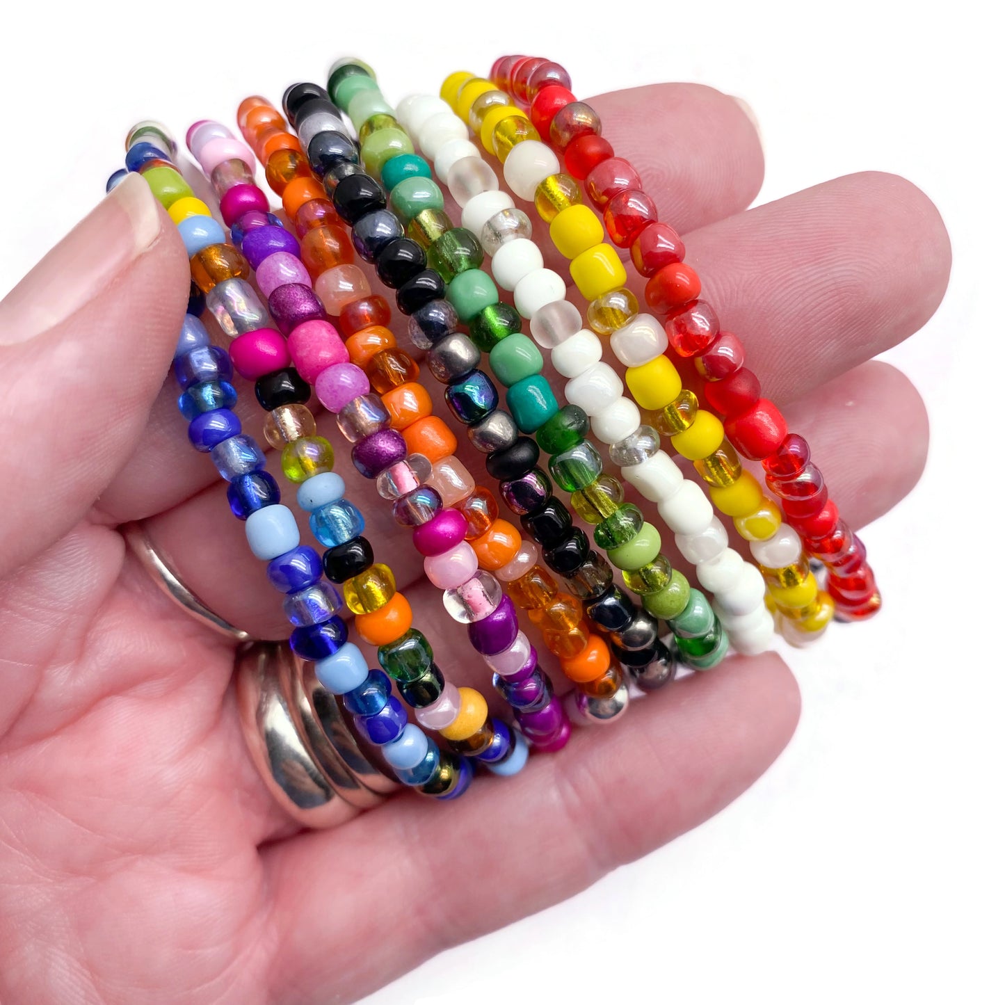 NUT ALLERGY Medical Alert Bracelet - Glass Seed Beads
