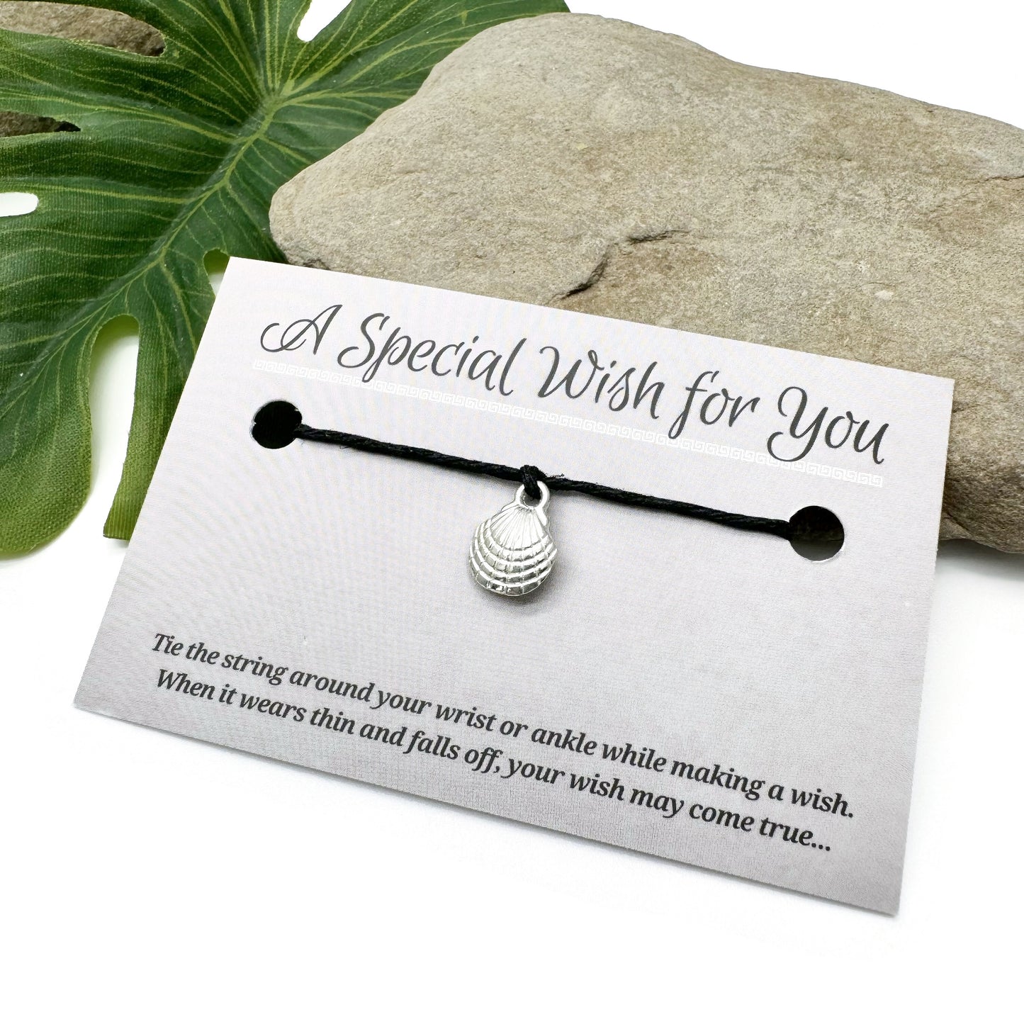 Shell Charm Hemp Wish Bracelet - Colour Choice