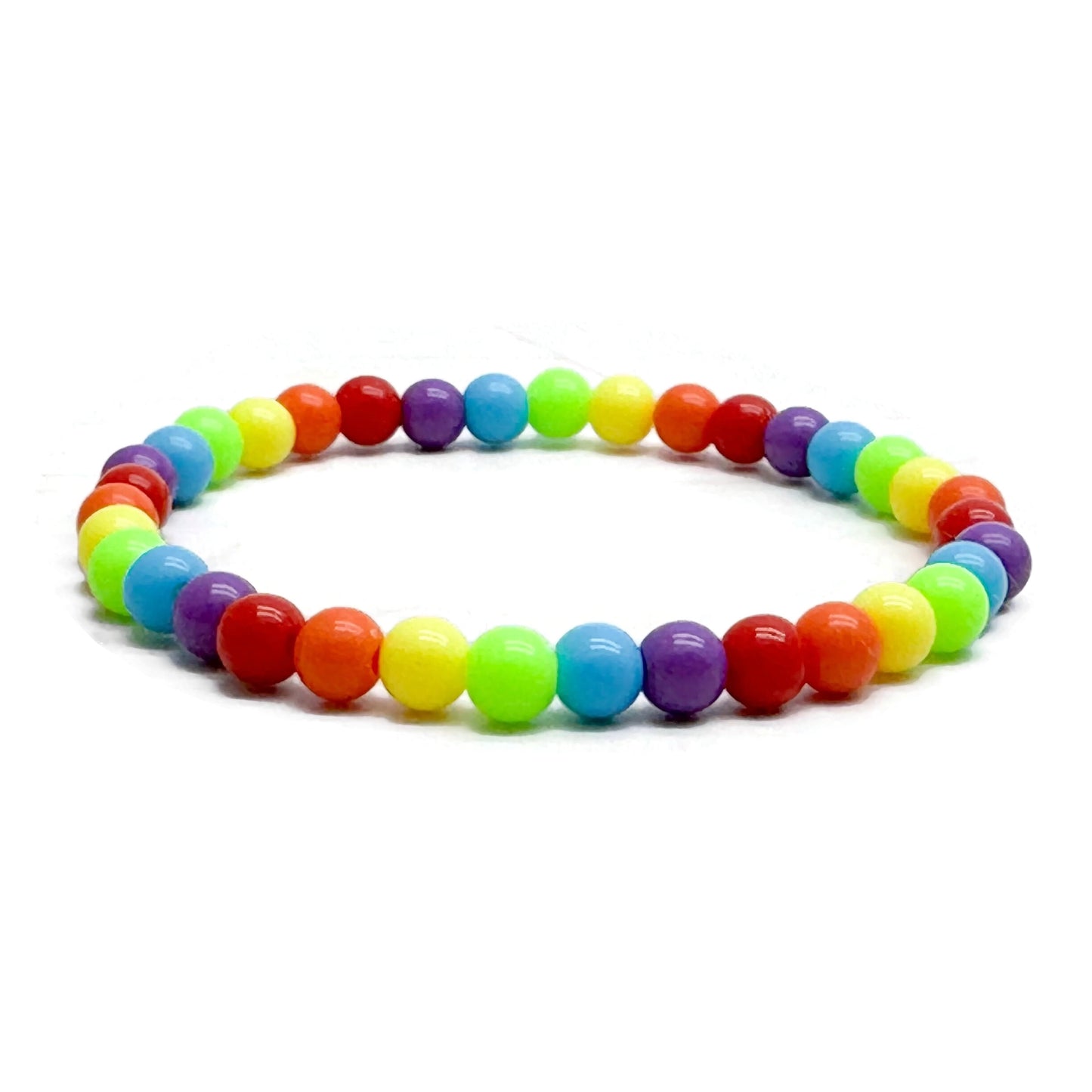 Plain Acrylic Rainbow Bead LGBT Pride Bracelet