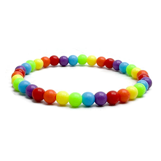 Plain Acrylic Rainbow Bead LGBT Pride Bracelet