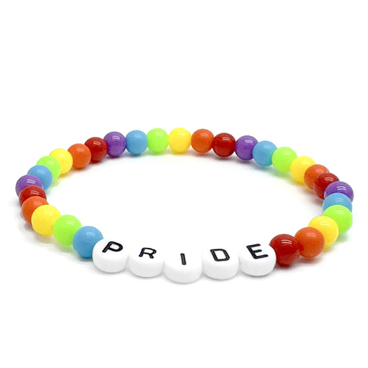 PRIDE Acrylic Rainbow Beaded LGBTQ Bracelet
