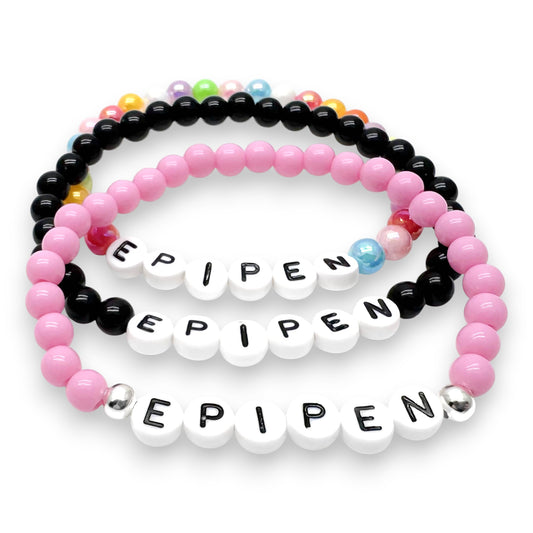 EPIPEN Medical Alert Bracelet - Acrylic Letter Beads