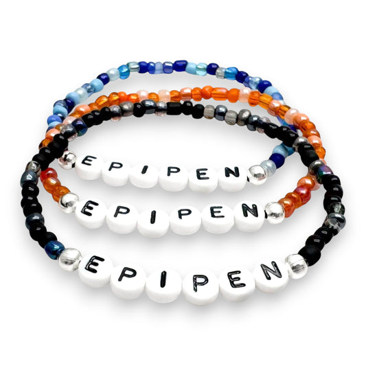 EPIPEN Medical Alert Bracelet - Glass Seed Beads