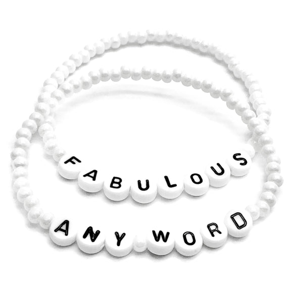 PERSONALISED Bead Bracelet - White Seed Beads