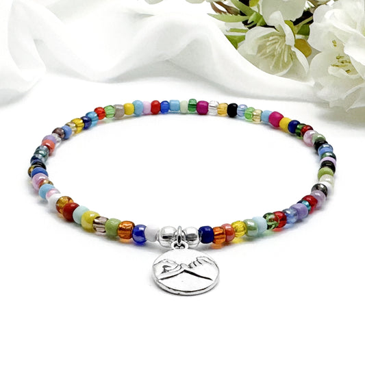 Pinky Promise Seed Bead Anklet - Colour Choice
