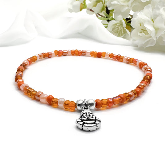 Buddha Charm Seed Bead Anklet - Colour Choice