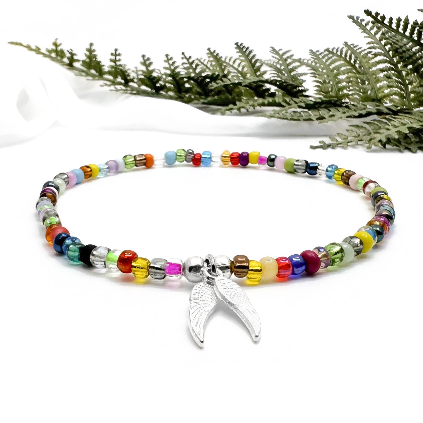 Angel Wings Seed Bead Anklet - Colour Choice